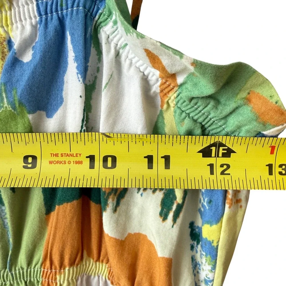 Stradivarius Abstract Paint-Print Smocked Midi Sundress –‎ Size Small - Picture 6 of 8